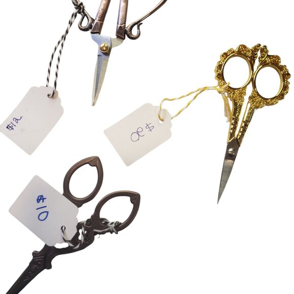 Lot 4 Fancy Needlework Scissors Embroidery Sewing Historical Reenactor Crafts D - Picture 4 of 4